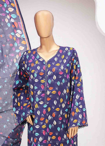 Bin Saeed Fabric - SM-0354-PR-B- 3 Piece Printed Stitched Suit