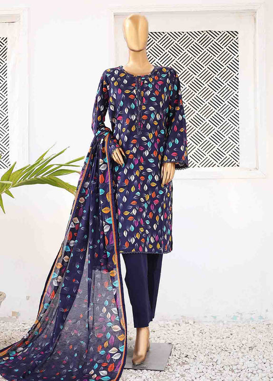 SM-0354 A-PR- 3 Piece Printed Stitched Suit