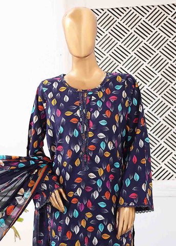 Bin Saeed Fabric - SM-0354 A-PR- 3 Piece Printed Stitched Suit
