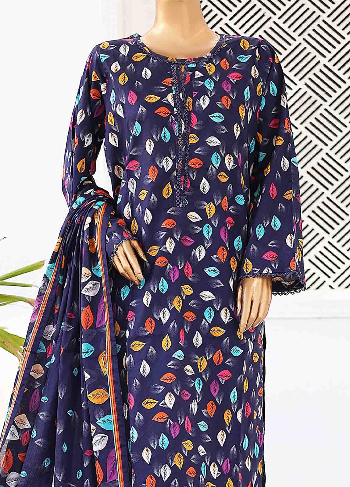 Bin Saeed Fabric - SM-0354 A-PR- 3 Piece Printed Stitched Suit