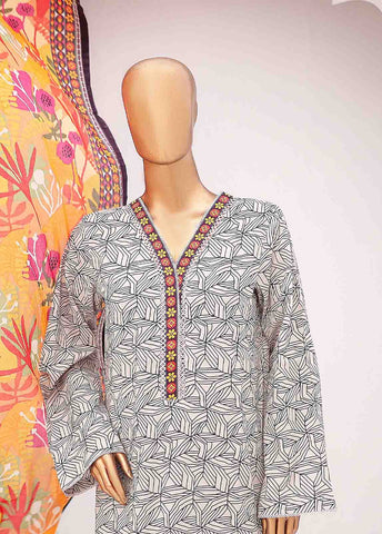 Bin Saeed Fabric - SM-0355-PR-B- 3 Piece Printed Stitched Suit
