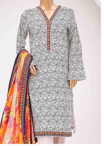 Bin Saeed Fabric - SM-0355-PR-B- 3 Piece Printed Stitched Suit