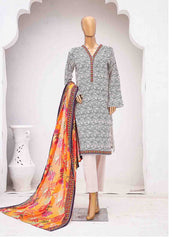 SM-0355-PR-B- 3 Piece Printed Stitched Suit