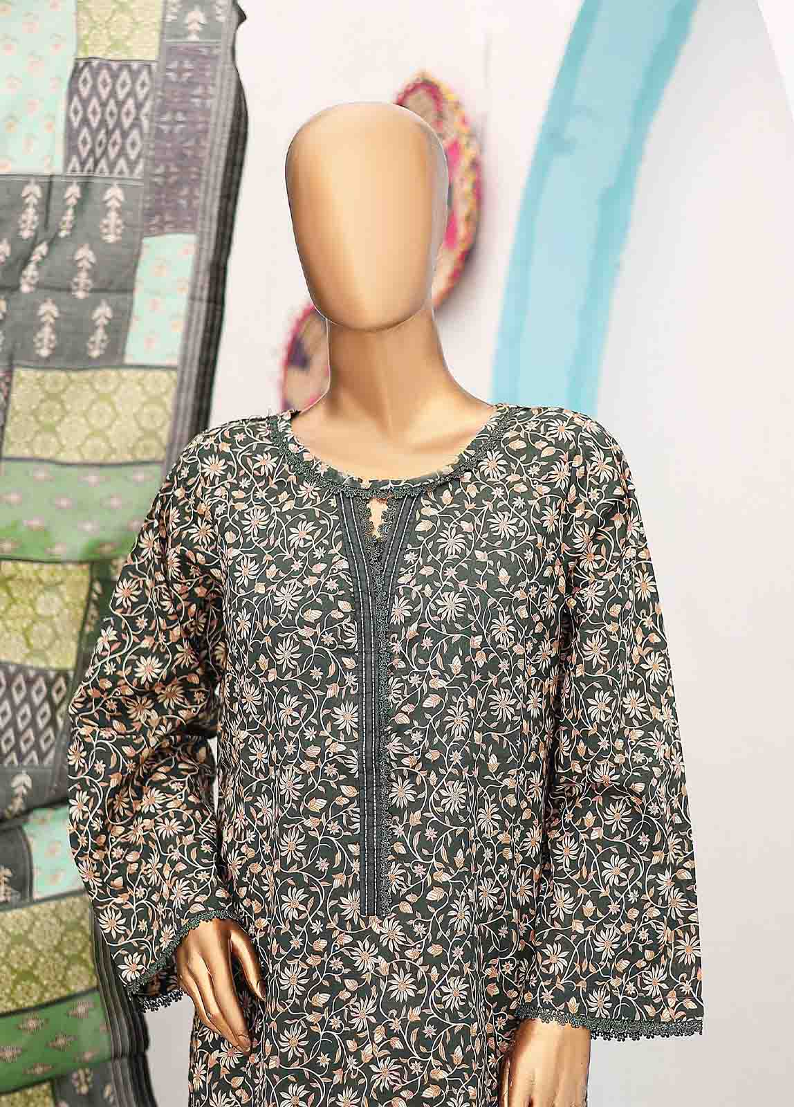 Bin Saeed Fabric - SM-0356 A-PR- 3 Piece Printed Stitched Suit