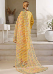 SM-036-B-DEMB-3 Piece Luxury Self Embroidered Stitched Suit