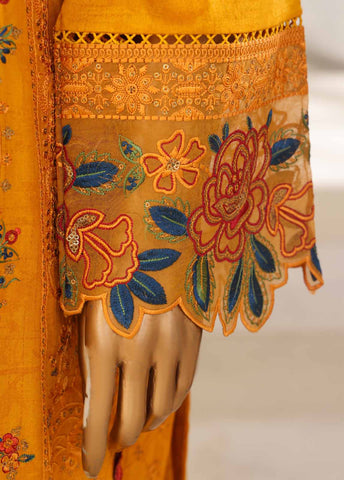 Bin Saeed Fabric - SM-038-B-DEMB-3 Piece Luxury Self Embroidered Stitched Suit