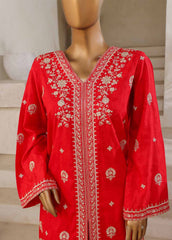 SM-039-DEMB-3 Piece Luxury Self Embroidered Stitched Suit