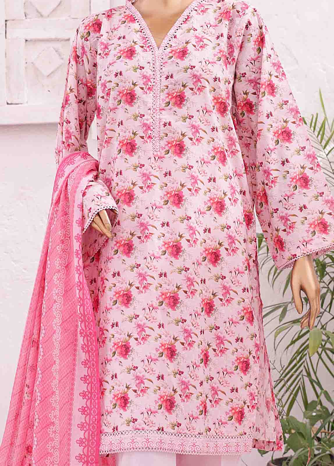 Bin Saeed Fabric - SM-0399 B-PR- 3 Piece Printed Stitched Suit