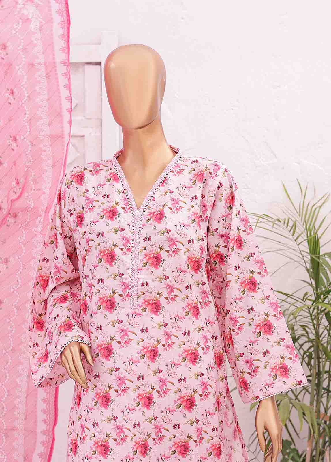 Bin Saeed Fabric - SM-0399 B-PR- 3 Piece Printed Stitched Suit