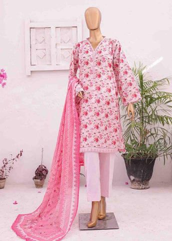 Bin Saeed Fabric - SM-0399 B-PR- 3 Piece Printed Stitched Suit