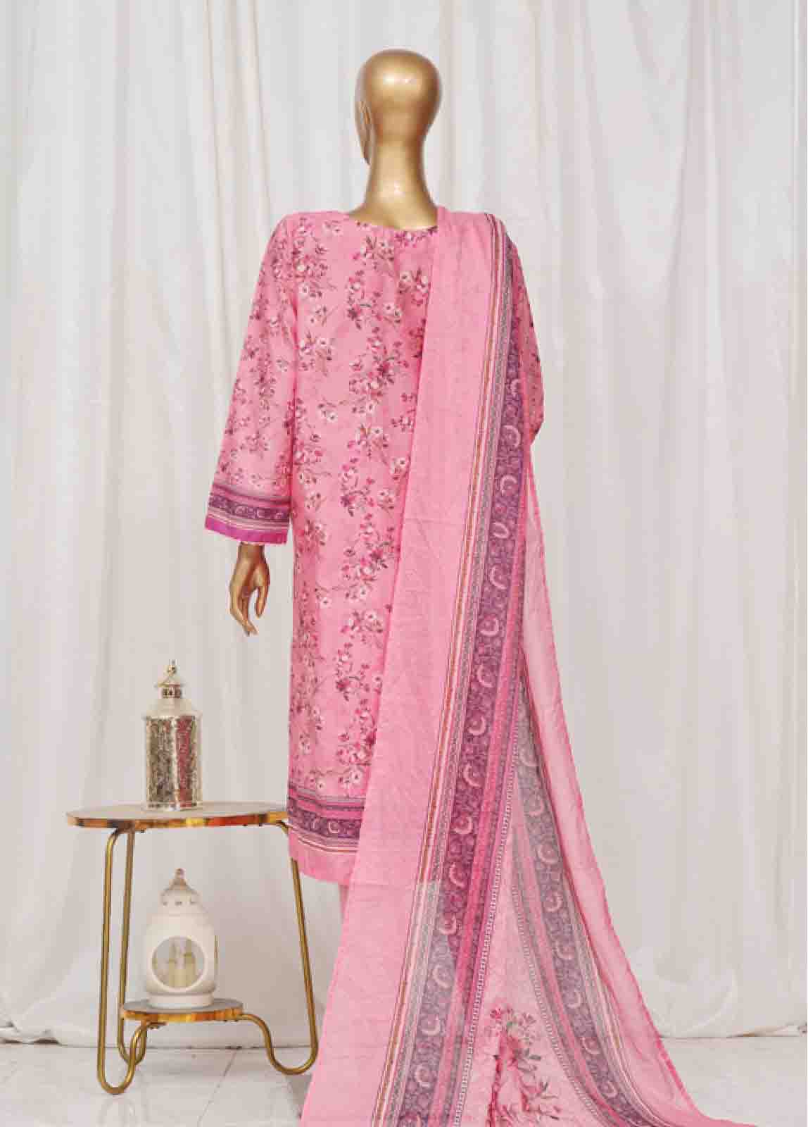 Bin Saeed Fabric - SM-04- 3 Piece Printed Stitched Suit