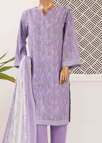 Bin Saeed Fabric - SM-0401-PR- 3 Piece Printed Stitched Suit