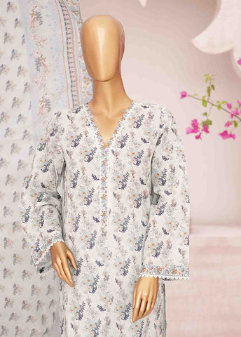 Bin Saeed Fabric - SM-0402-PR- 3 Piece Printed Stitched Suit