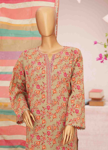 Bin Saeed Fabric - SM-0409-PR- 3 Piece Printed Stitched Suit