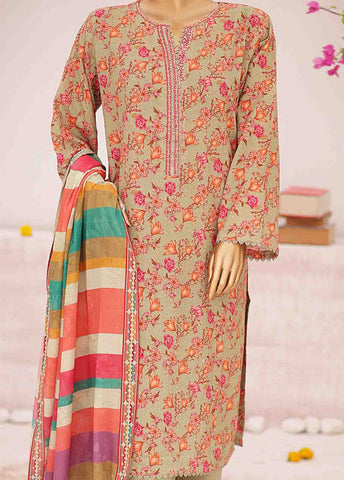 Bin Saeed Fabric - SM-0409-PR- 3 Piece Printed Stitched Suit