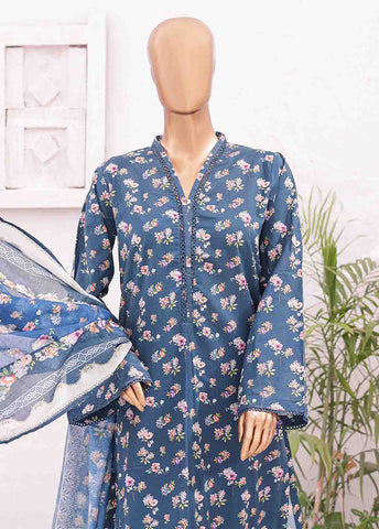 Bin Saeed Fabric - SM-0413 A-PR- 3 Piece Printed Stitched Suit