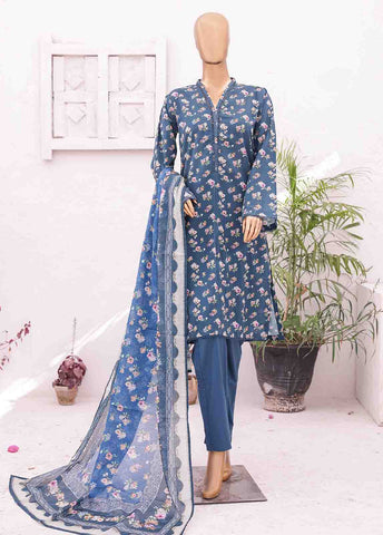 Bin Saeed Fabric - SM-0413 A-PR- 3 Piece Printed Stitched Suit