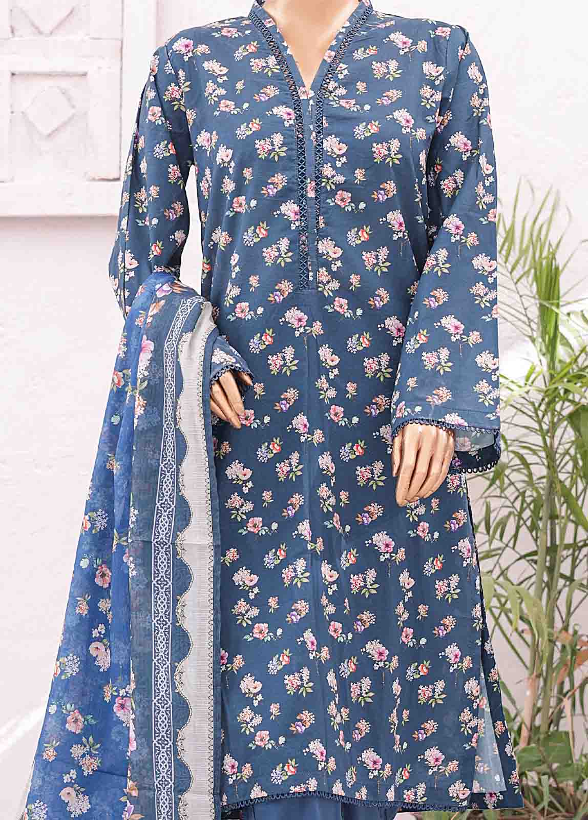 Bin Saeed Fabric - SM-0413 A-PR- 3 Piece Printed Stitched Suit