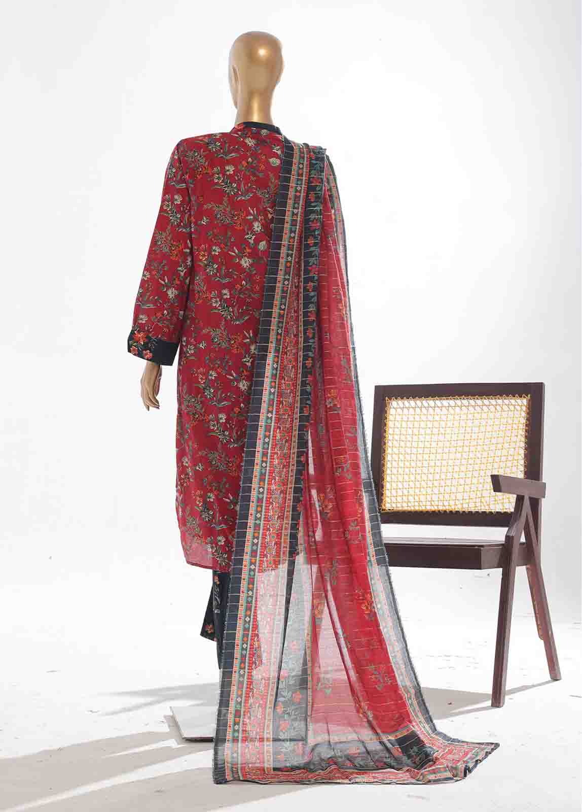 Bin Saeed Fabric - SM-042- 3 Piece Printed Stitched Suit