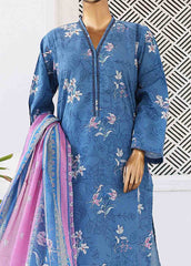 SM-0420 B-PR- 3 Piece Printed Stitched Suit