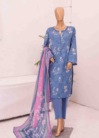 Bin Saeed Fabric - SM-0420 A-PR- 3 Piece Printed Stitched Suit