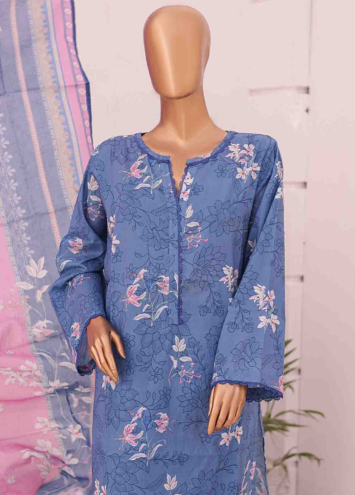 Bin Saeed Fabric - SM-0420 A-PR- 3 Piece Printed Stitched Suit
