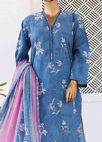 Bin Saeed Fabric - SM-0420 B-PR- 3 Piece Printed Stitched Suit
