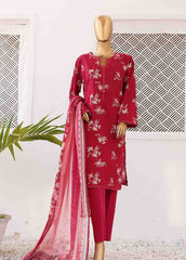 SM-0424 A-PR- 3 Piece Printed Stitched Suit