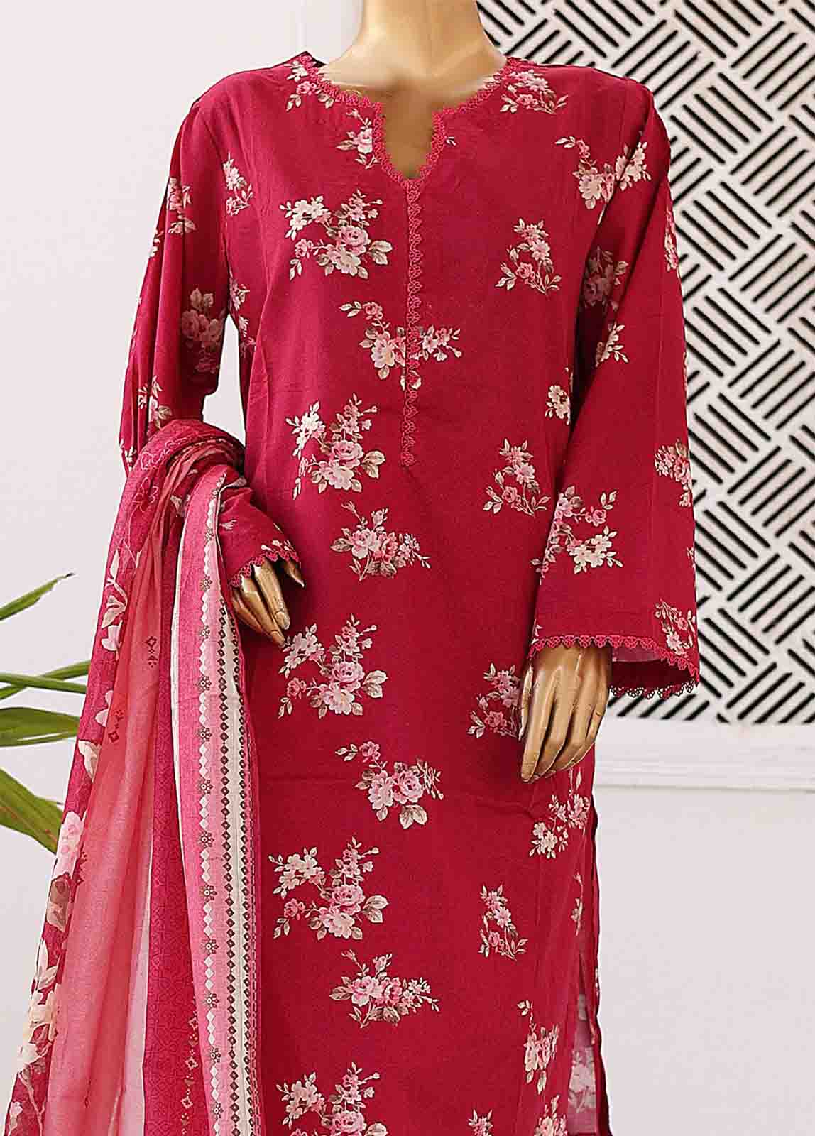 Bin Saeed Fabric - SM-0424 A-PR- 3 Piece Printed Stitched Suit