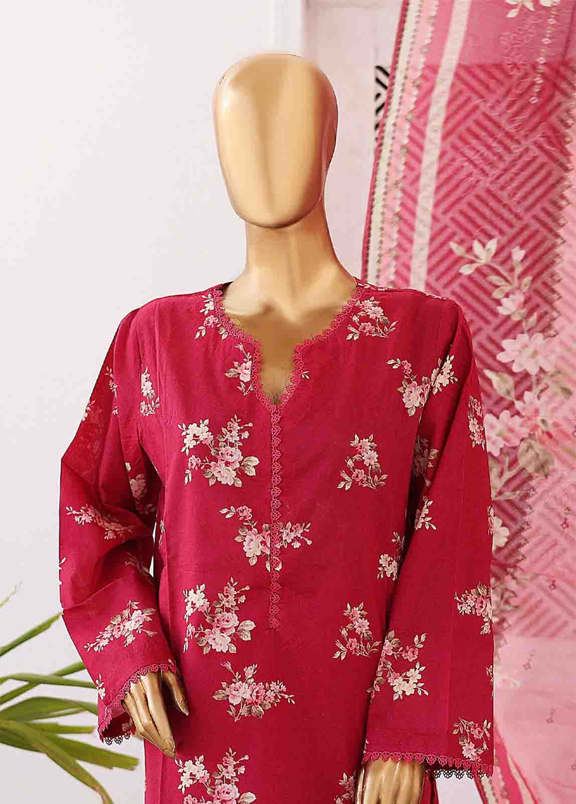 Bin Saeed Fabric - SM-0424 A-PR- 3 Piece Printed Stitched Suit