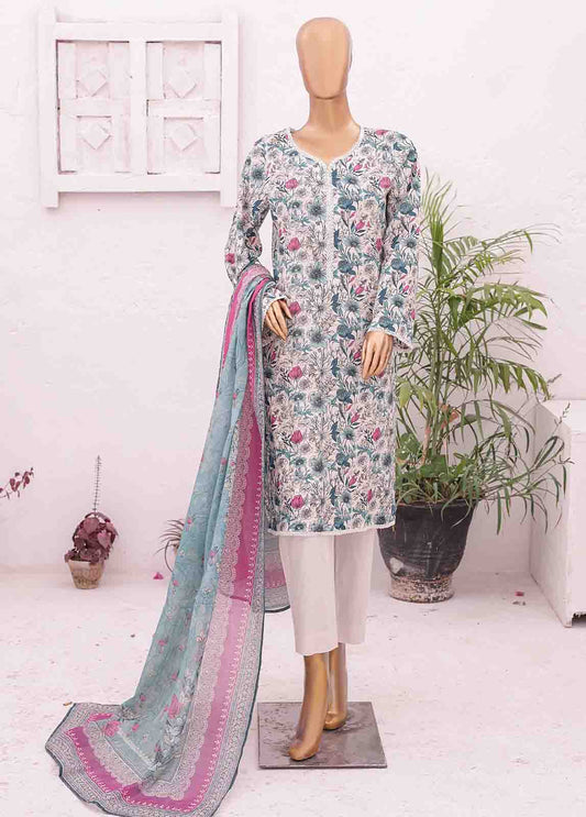 SM-0425 A-PR- 3 Piece Printed Stitched Suit