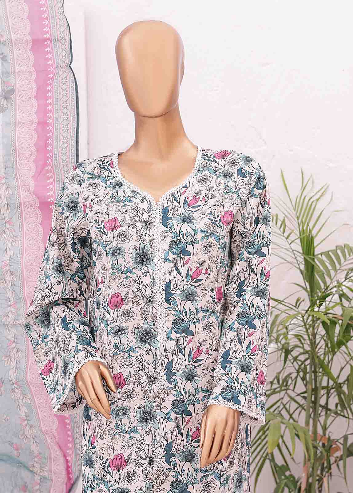 Bin Saeed Fabric - SM-0425 A-PR- 3 Piece Printed Stitched Suit