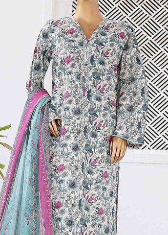 Bin Saeed Fabric - SM-0425 B-PR- 3 Piece Printed Stitched Suit