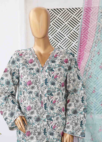 Bin Saeed Fabric - SM-0425 B-PR- 3 Piece Printed Stitched Suit