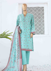 SM-0427 B-PR- 3 Piece Printed Stitched Suit