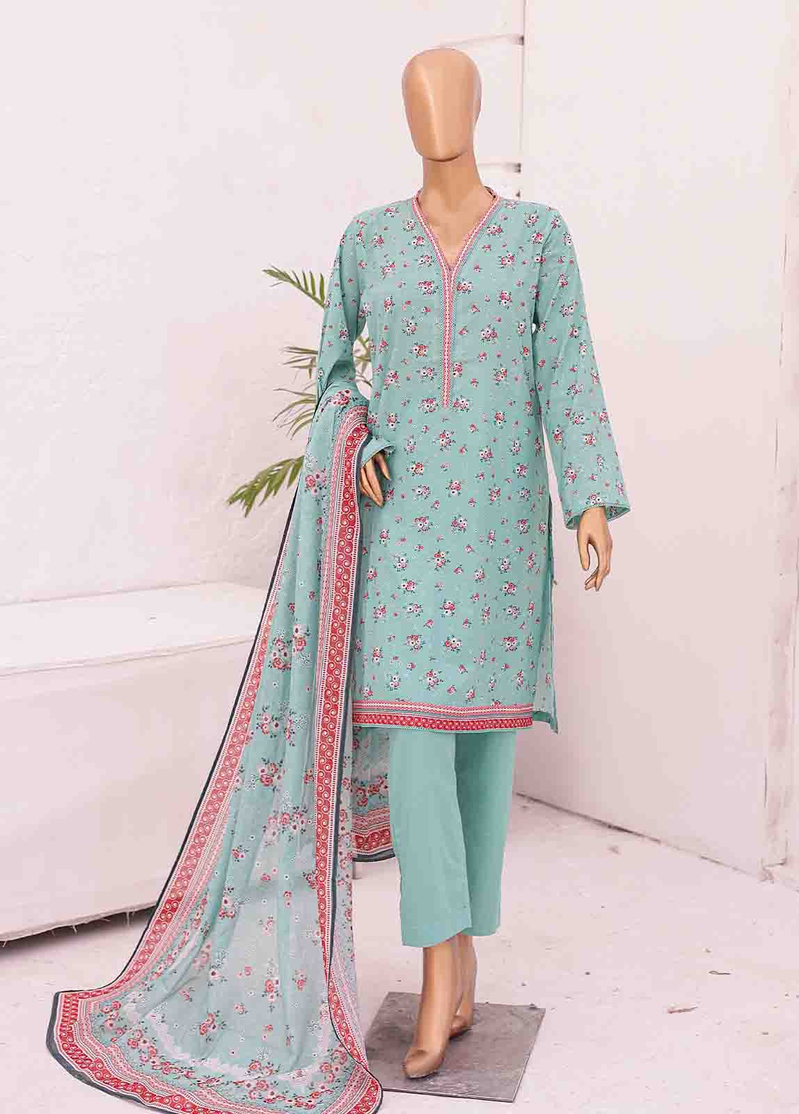 Bin Saeed Fabric - SM-0427 A-PR- 3 Piece Printed Stitched Suit