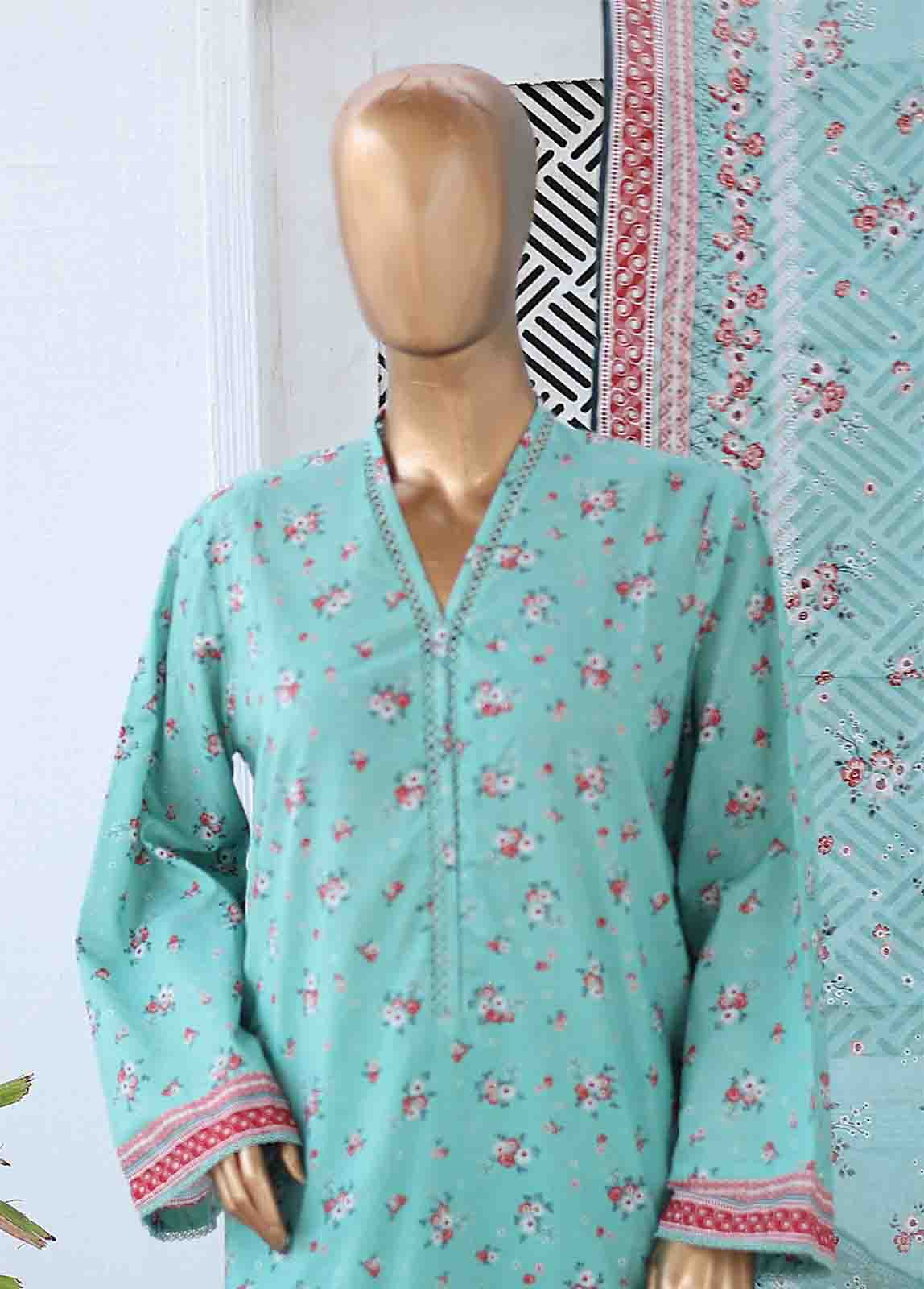 Bin Saeed Fabric - SM-0427 B-PR- 3 Piece Printed Stitched Suit