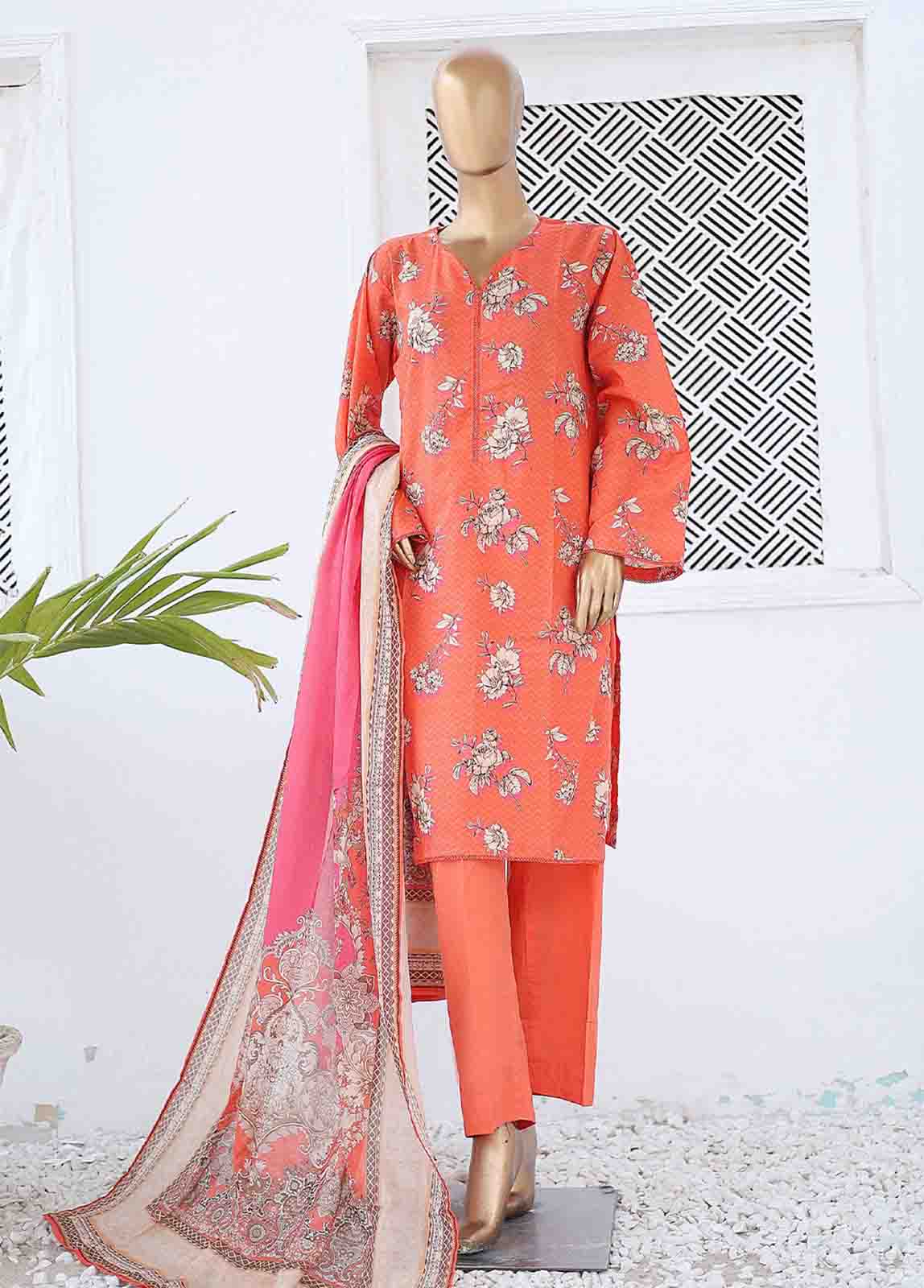 Bin Saeed Fabric - SM-0428 A-PR- 3 Piece Printed Stitched Suit