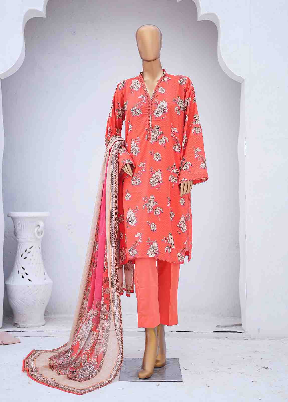 Bin Saeed Fabric - SM-0428 B-PR- 3 Piece Printed Stitched Suit