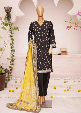 Bin Saeed Fabric - SM-0429-PR- 3 Piece Printed Stitched Suit