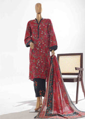 SM-042- 3 Piece Printed Stitched Suit