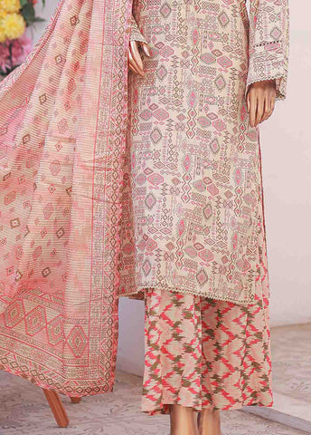 Bin Saeed Fabric - SM-042 R- 3 Piece Printed Stitched Suit
