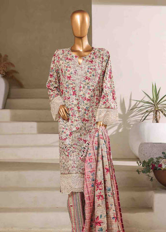 Bin Saeed Fabric - SM-043-EMB- 3 Piece Embroidered Stitched Suit