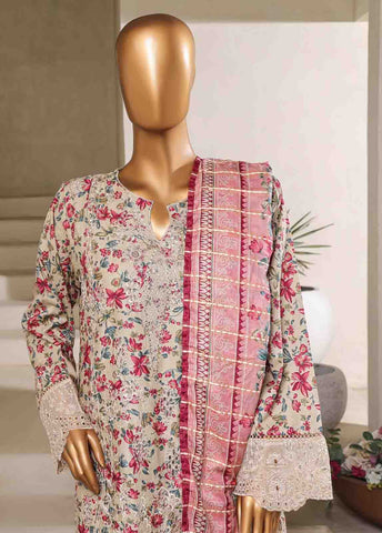 Bin Saeed Fabric - SM-043-EMB- 3 Piece Embroidered Stitched Suit
