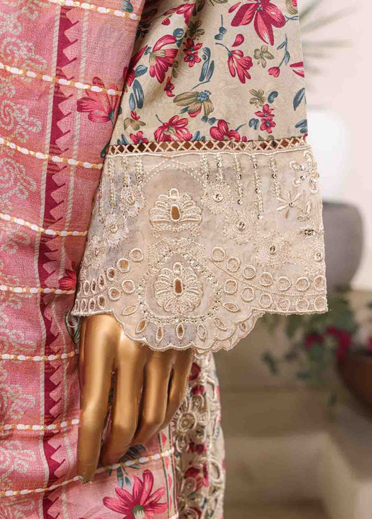 SM-043-EMB- 3 Piece Embroidered Stitched Suit