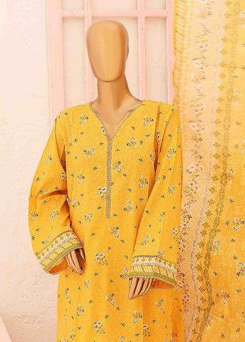 Bin Saeed Fabric - SM-0430-PR-B- 3 Piece Printed Stitched Suit
