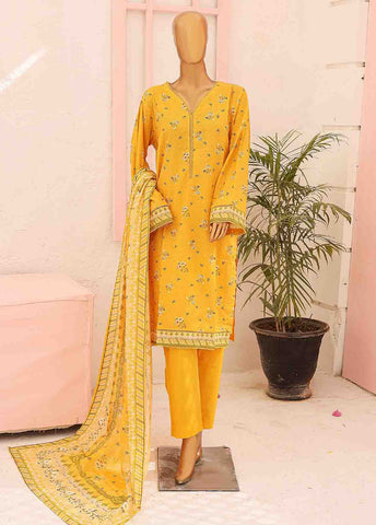 Bin Saeed Fabric - SM-0430-PR-B- 3 Piece Printed Stitched Suit