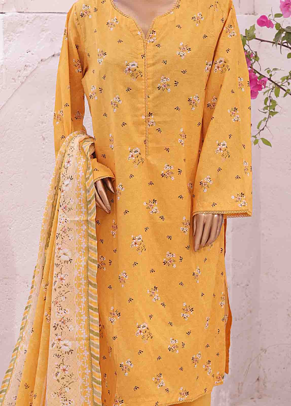 Bin Saeed Fabric - SM-0430 A-PR- 3 Piece Printed Stitched Suit
