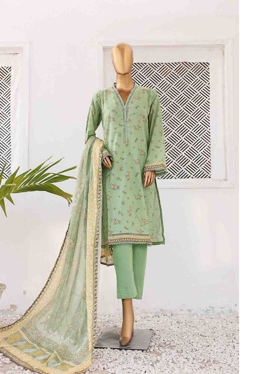 SM-0431 B-PR- 3 Piece Printed Stitched Suit