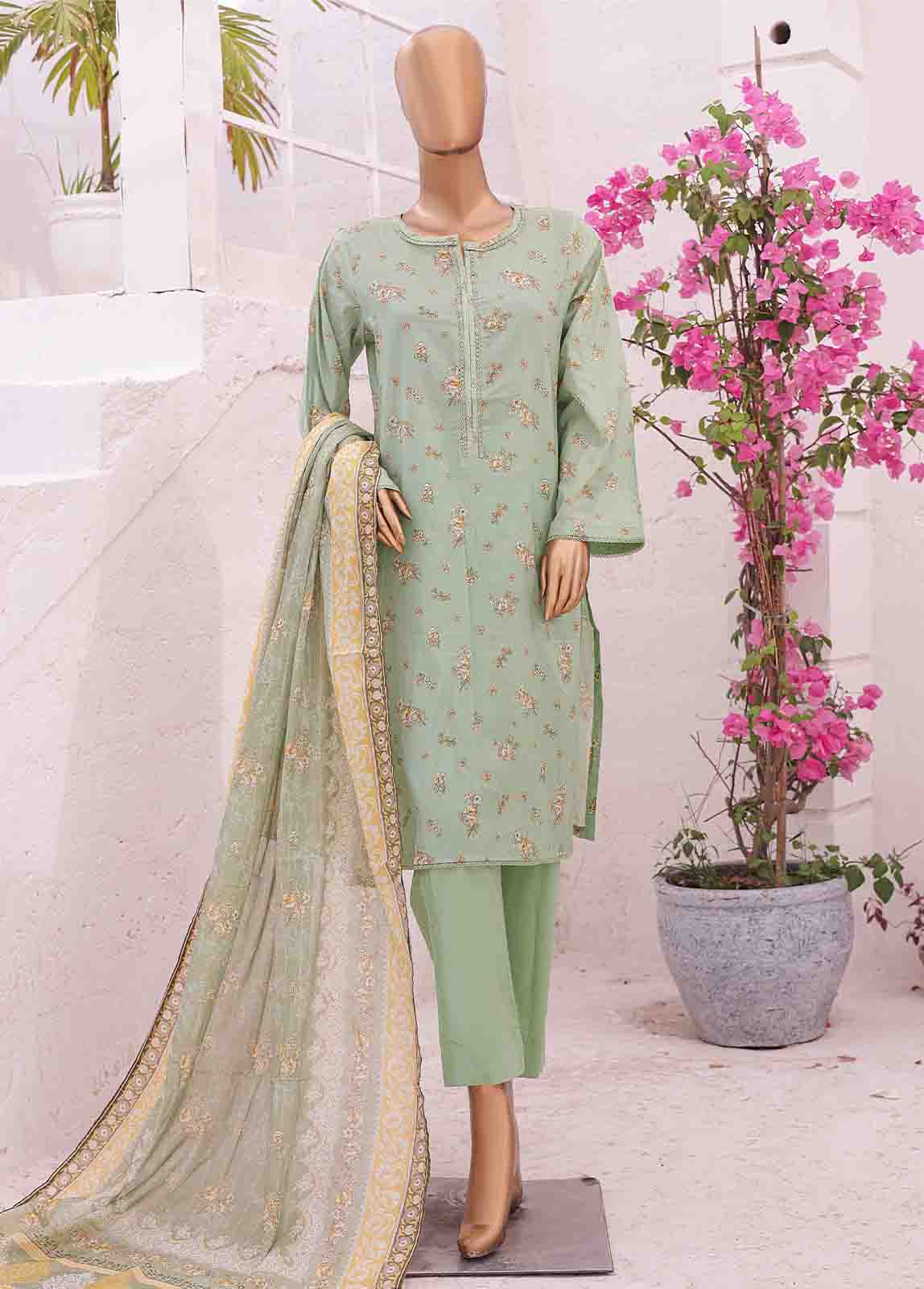 Bin Saeed Fabric - SM-0431 A-PR- 3 Piece Printed Stitched Suit